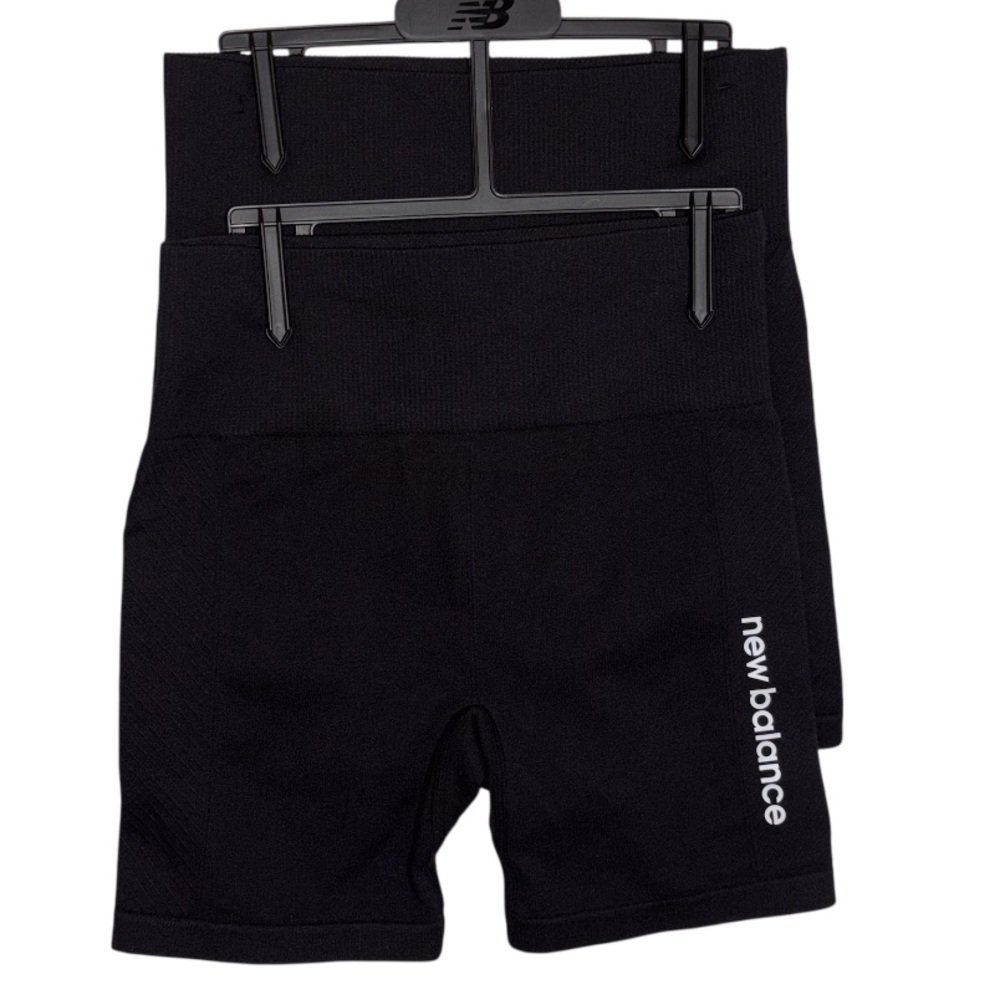 New Balance Women’s Bike Shorts Athletic High Rise Fitted Two Pair Black Small